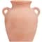 11" Orange Ceramic Terra Cotta Jug Vase with Handles
